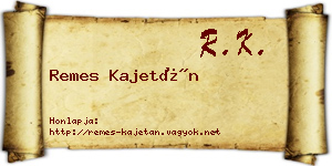 Remes Kajetán névjegykártya